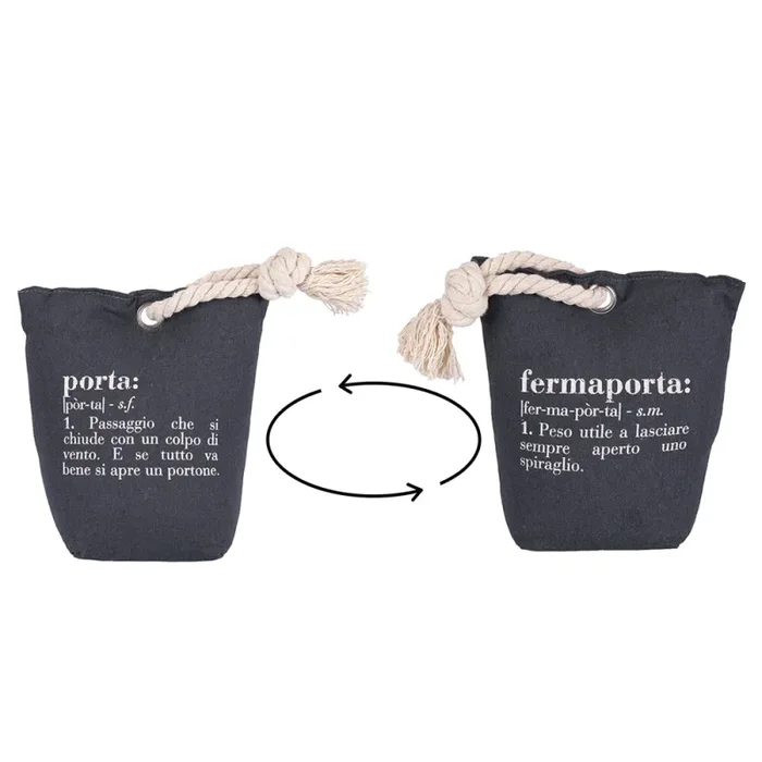 Fermaporta 20x10x20 cm in Tessuto 100% Poliestere VdE Tivoli 1996 Grigio Scuro