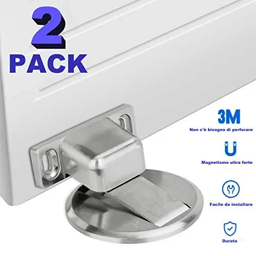 Fermaporta Magnetico in Metallo (2 pezzi), Forte arresto di porte…