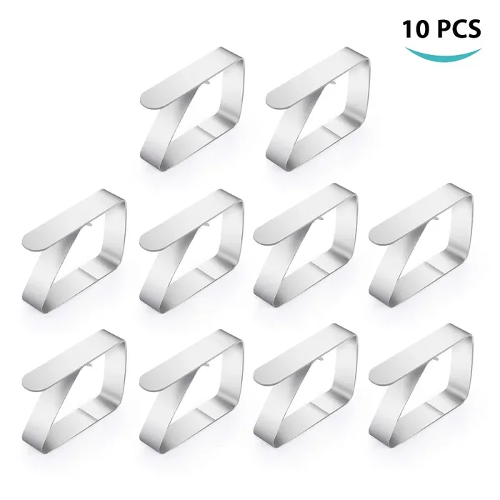 Fermatovaglia Tavolo Giardino, 10 Pezzi Tovaglia Clip in 403 Acciaio…
