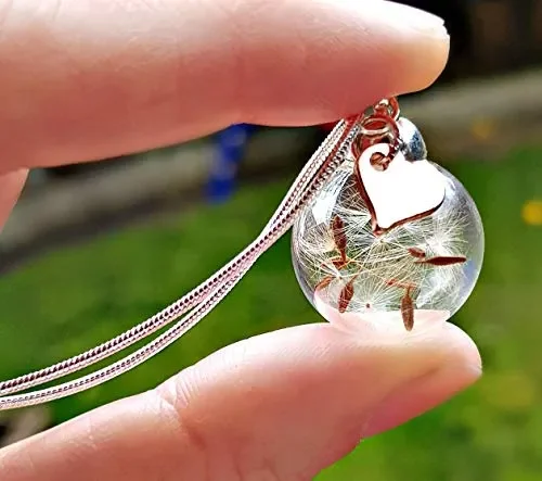 Festa della mamma Ciondolo cuore in oro rosa collana di tarassaco Catena…