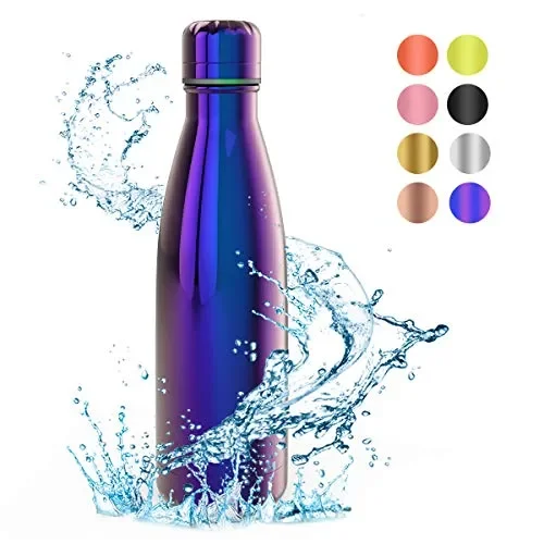 Festnight Borraccia Portatile in Acciaio Inox Termica Bottiglia Purple