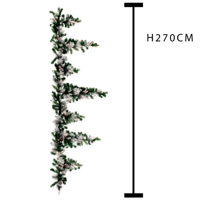 Festone Natalizio Artificiale Innevato con Pigne 270 cm in Sintetico - immagine 2