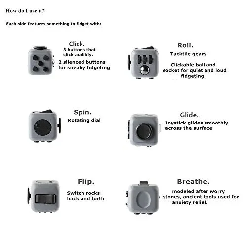 Fidgetarian – Cubo anti-stress con 6 diverse funzioni, mod. V2, alta… - immagine 2