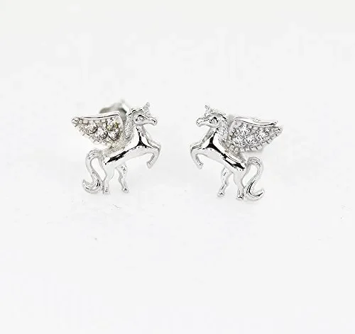 findout F1835 – Orecchini a Perno a Forma di Unicorno, in Argento Sterling… - immagine 2