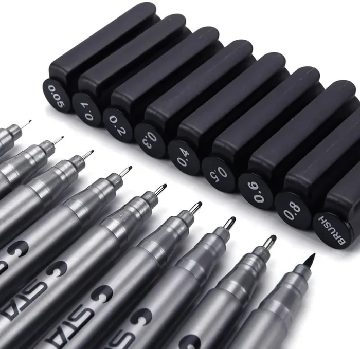 Fineliner, Beupro nero Pigment Liner micro penne da disegno per schizzi disegno redazione ufficio documenti Comic manga scrapbooking e scuola utilizzando - immagine 3