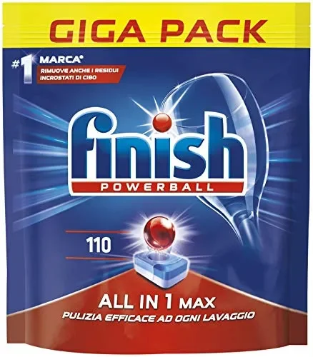 Finish All in 1 Max Pastiglie Lavastoviglie, Regular, 110 Capsule
