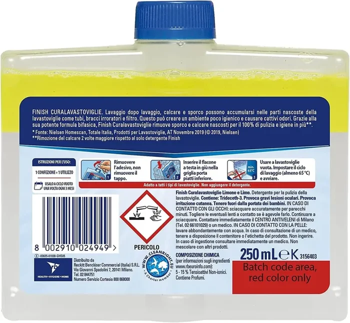 Finish Curalavastoviglie, Additivo Lavastoviglie, 3 Prodotti da 250 ml, Limone Fornitura - immagine 3