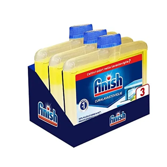 Finish Curalavastoviglie, Additivo Lavastoviglie, 3 Prodotti da 250 ml, Limone