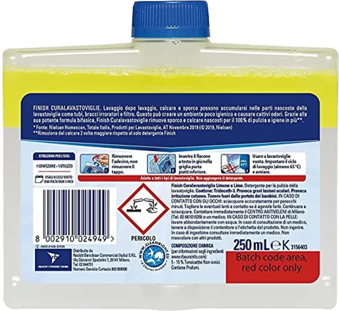 Finish Curalavastoviglie, Additivo Lavastoviglie, 3 Prodotti da 250 ml, Limone - immagine 3