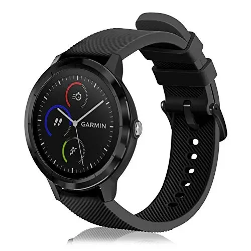 FINTIE Cinturino per Garmin Vivoactive 3, 20mm in Silicone *Nero