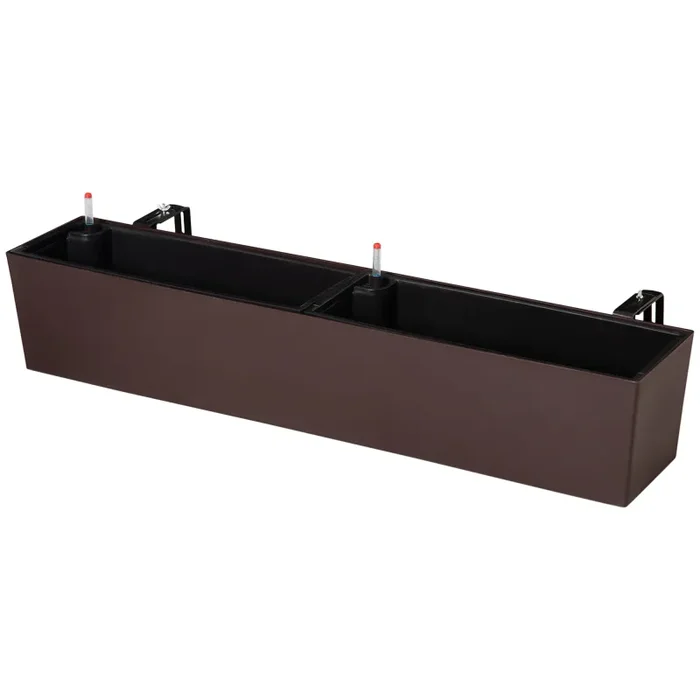 Fioriera da Balcone 99x18x19 cm in Polipropilene Marrone