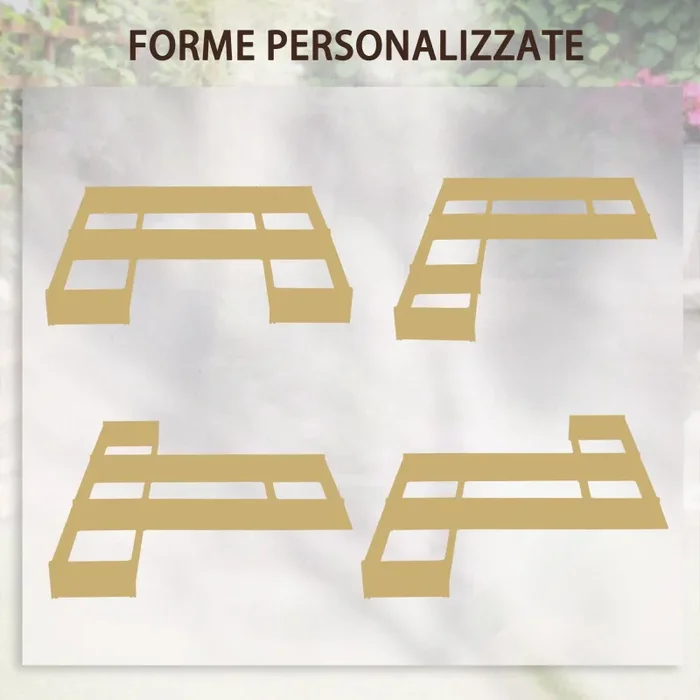 Fioriera da Esterno 5 Pezzi 230x230x28 cm in Legno di Abete Naturale Online - immagine 3