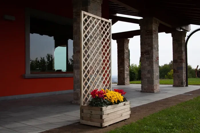 Fioriera da Giardino con Traliccio 180x44x90 cm in Legno - immagine 2