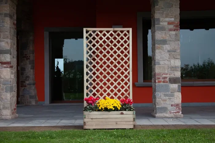 Fioriera da Giardino con Traliccio 180x44x90 cm in Legno - immagine 3