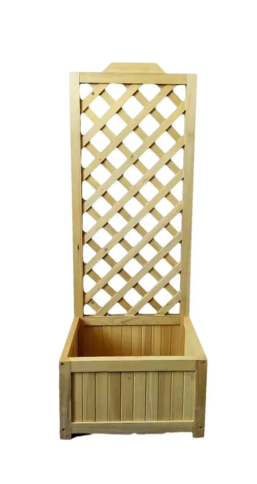 Fioriera da Giardino con Traliccio 45x30x120 cm in Legno Naturale