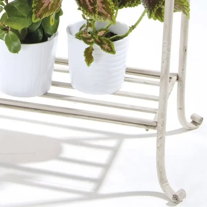 Fioriera da Terrazza con Vaso in Ferro Colore Avorio Bertozzi Flower House - immagine 3