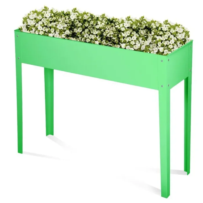 Fioriera Orto Rialzato da Giardino 60x30x80 cm in Metallo Verde Sconti
