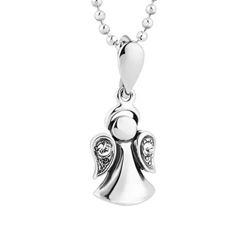 fish Bambina Bambino Catena Argento Vero Ciondolo Angelo Custode Swarovski®…