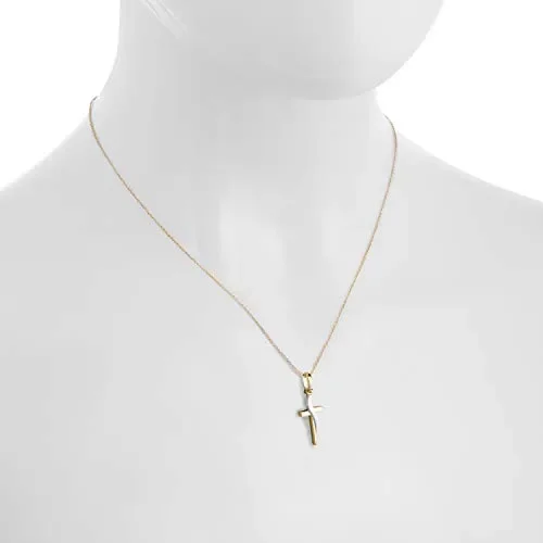 fish Bambina Bambino Catena oro 333 Ciondolo Croce in Lunghezza Regolabile… - immagine 3