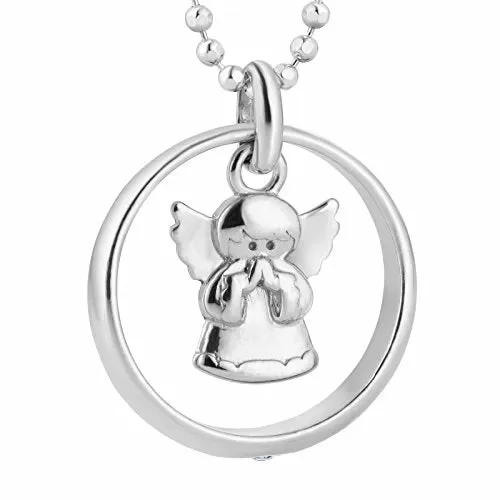 fish Bimba Bimbo Collana Argento Vero Ciondolo Angelo Custode Anello per…
