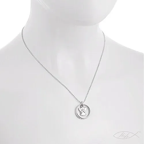 fish Bimba Bimbo Collana Argento Vero Ciondolo Angelo Custode Anello per… - immagine 3