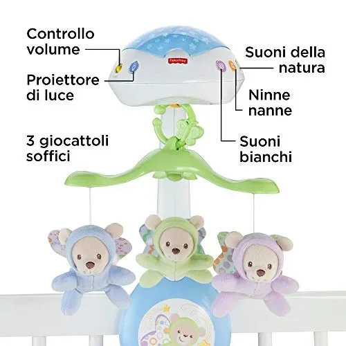 Fisher-Price CDN41 Giostrina degli Orsetti, Proiettore di Luci e Suoni per… - immagine 3