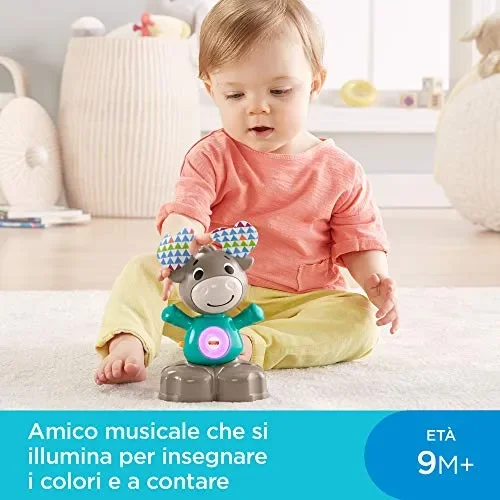 Fisher-Price- Parlamici Baby Alce Dondolina Giocattolo Educativo con Luci,… - immagine 2