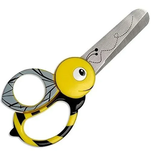 Fiskars Forbici per bambini a forma di ape, A partire da 4 anni, Lunghezza: 13 cm, Per destrorsi e mancini, Lama in acciaio inossidabile/Impugnature in plastica, Giallo, 1003747 - immagine 2