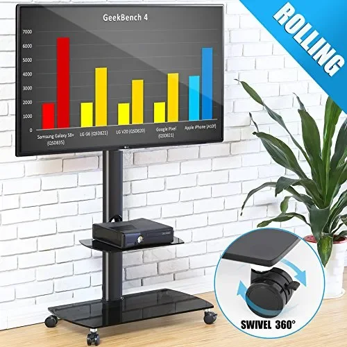 FITUEYES Supporto TV, Mobile Più Stabile, 32″ – 65″ / 2 ripiani