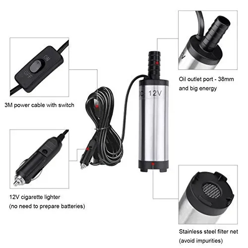 flintronic Pompa Acqua e Olio, 12V 38mm Sommersa #1 Accendisigari - immagine 3