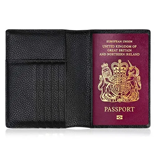 flintronic Porta Passaporto, Custodia Passaporto #7 Nero+2 Etichetta Bagaglio