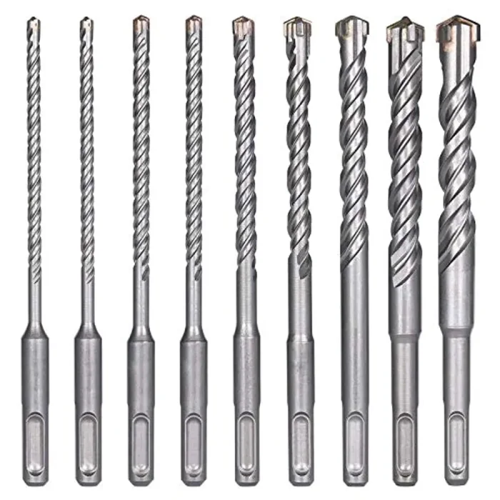 Flintronic Punte da Trapano, 9 Pcs SDS PLUS Punte, Forstner Drill Bit 15-16mm, Trapano Muro a Quattro Taglienti con Attacco Cilindrico, Adatto per Diversi Materiali, Cemento, Mattoni, Plastica, Legno