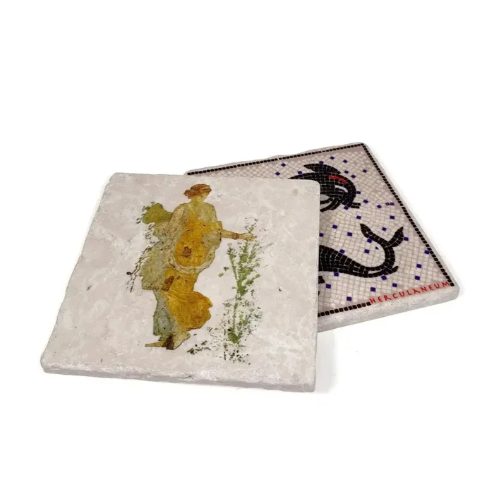 Flora di Stabiae Piastrella in marmo Botticino - immagine 3