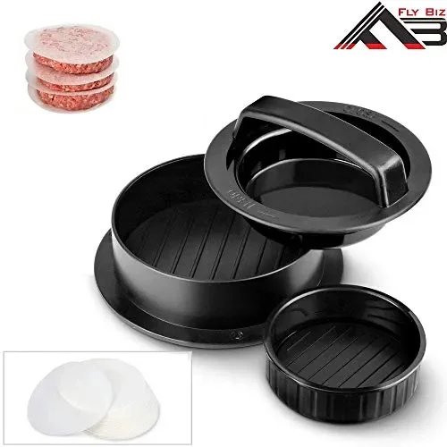 Flybiz Premium Pressa per Hamburger – Set 3 in 1 – Stampo Hamburger…