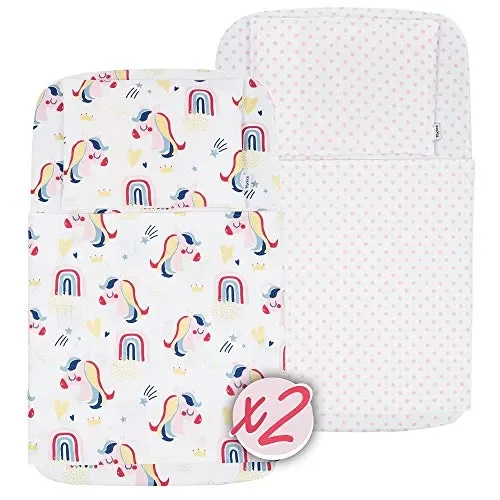 FlyIdeas Lenzuola Next2Me Set MAXI 8 pz 83x50cm | 50×83 cm, Rainbow Unicorns