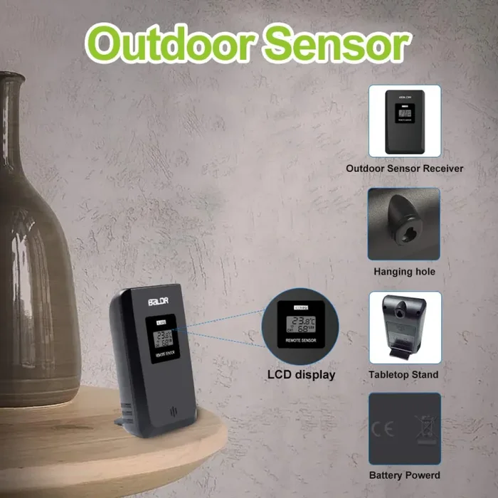 FLYLAND Stazione meteorologica Wireless,Stazione di previsione del black - immagine 3