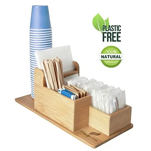 FMC SOLUTION Porta Accessori da caffè e Tea in bambù per 100% Natural Bambù Sconti