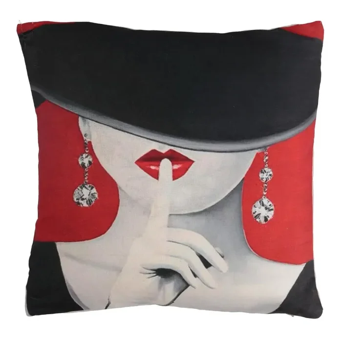 Fodera per Cuscino Decorativo Quadrato 40×40 cm in Tessuto Rosso