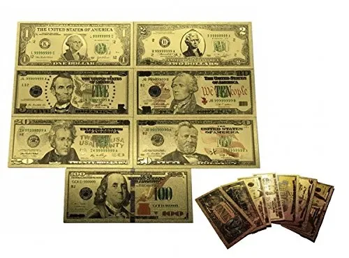 Foglio d’oro 24K Banconota I soldi Dollaro Americano 1 -100 dollari Denaro…