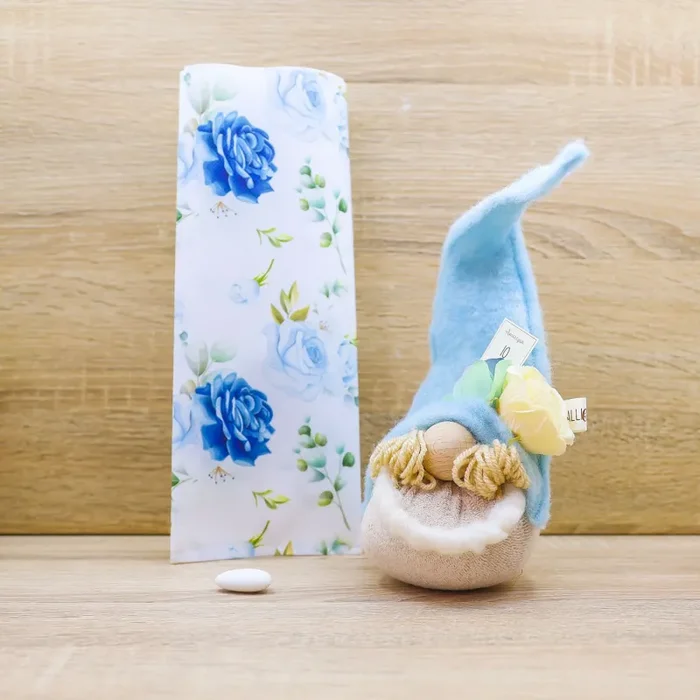 Folletto Celeste e Beige, Sali Profumati e Sacchetto con Rose Beccalli for Life - immagine 3