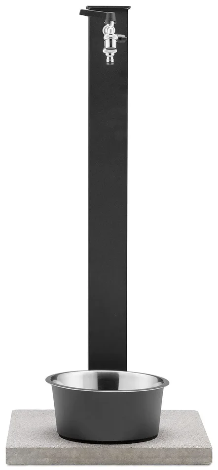 Fontana a Colonna Rubinetto Doppio in Ottone con Base e Vaschetta Abbeveratoio Belfer 42/REX-R Antracite - immagine 2