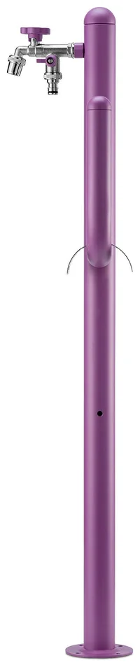Fontana a Colonna Rubinetto Doppio in Ottone e Porta Tubo Arizona Belfer 42/ARZ Viola - immagine 3