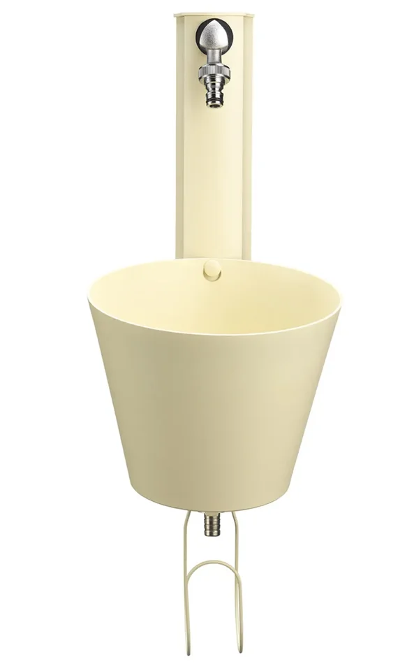 Fontana a Parete da Giardino con doppio Rubinetto 49x23x26,6 cm Belfer 42/PRS Avorio - immagine 2