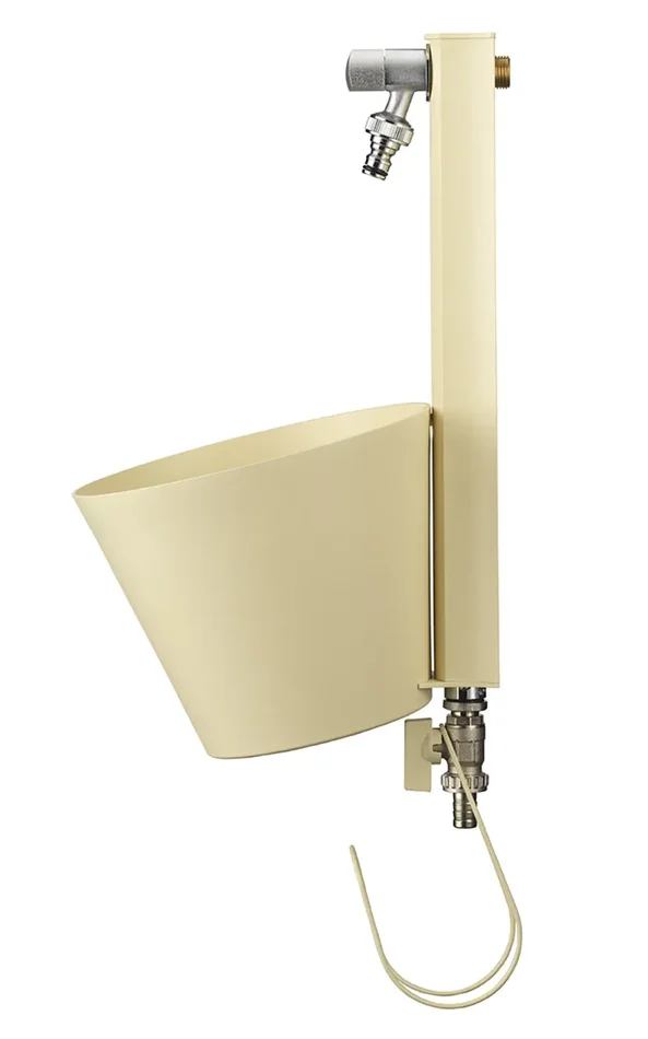 Fontana a Parete da Giardino con doppio Rubinetto 49x23x26,6 cm Belfer 42/PRS Avorio - immagine 3