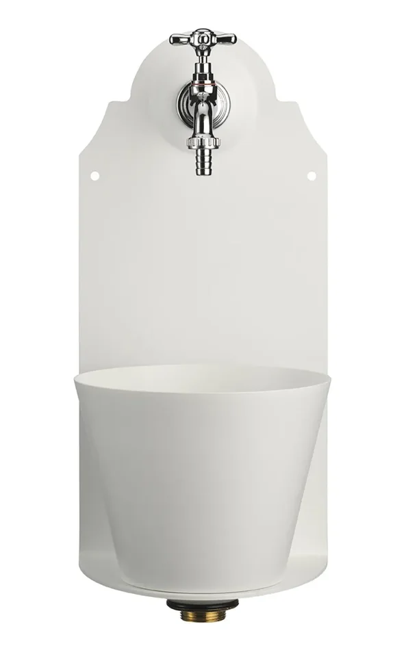 Fontana a Parete da Giardino con Rubinetto Belfer 42/PR Bianca - immagine 3