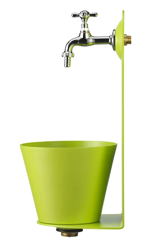 Fontana a Parete da Giardino con Rubinetto Belfer 42/PR Verde Acido - immagine 2