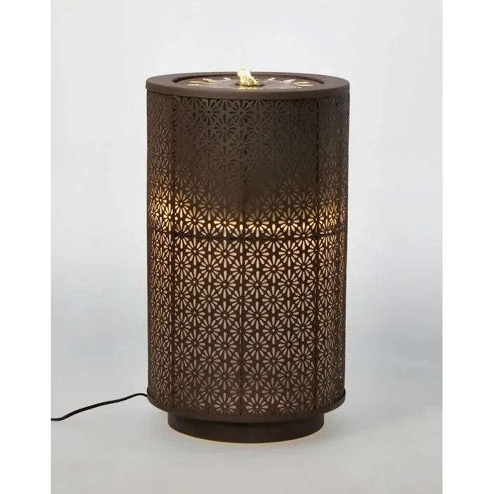 Fontana cilindrica con LED in metallo alta – Miki - immagine 3