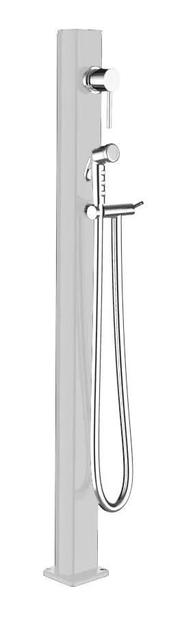 Fontana da Esterno con Miscelatore e Doccetta Quick Bianco Lucido Online ora - immagine 3