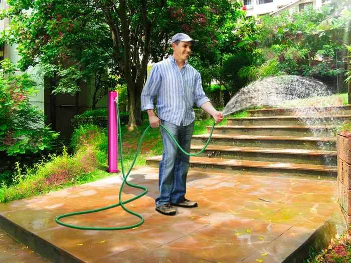 Fontana da Esterno con Rubinetto Arkema Jolly Bianco Crema - immagine 3