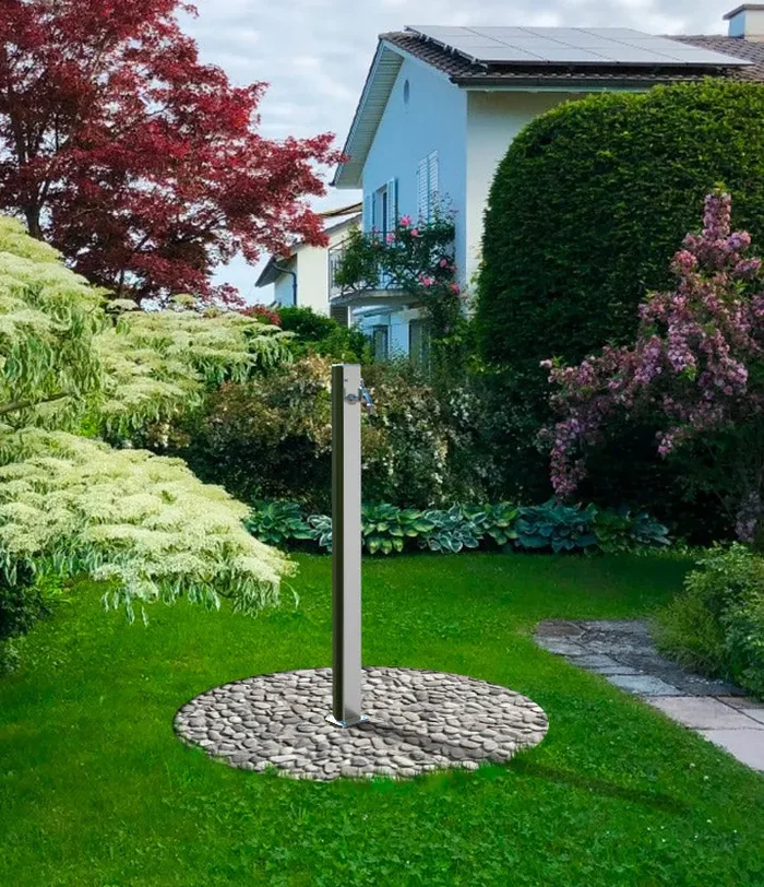 Fontana da Esterno con Rubinetto Portagomma Arkema Quick Alluminio Satinato Sconti